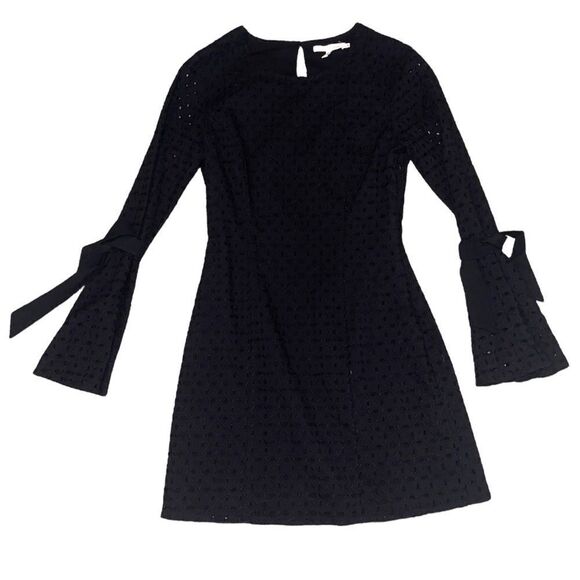 Avec Les Filles Black Eyelet Bell Sleeve Dress - Picture 9 of 16